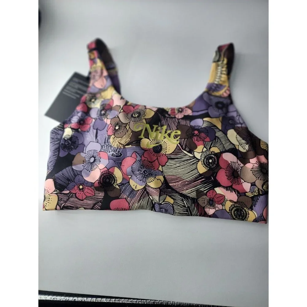Nike Womens Multicolor Iron Stone Floral-Print Dri-FIT Padded Sports Bra Size S - Picture 5 of 11